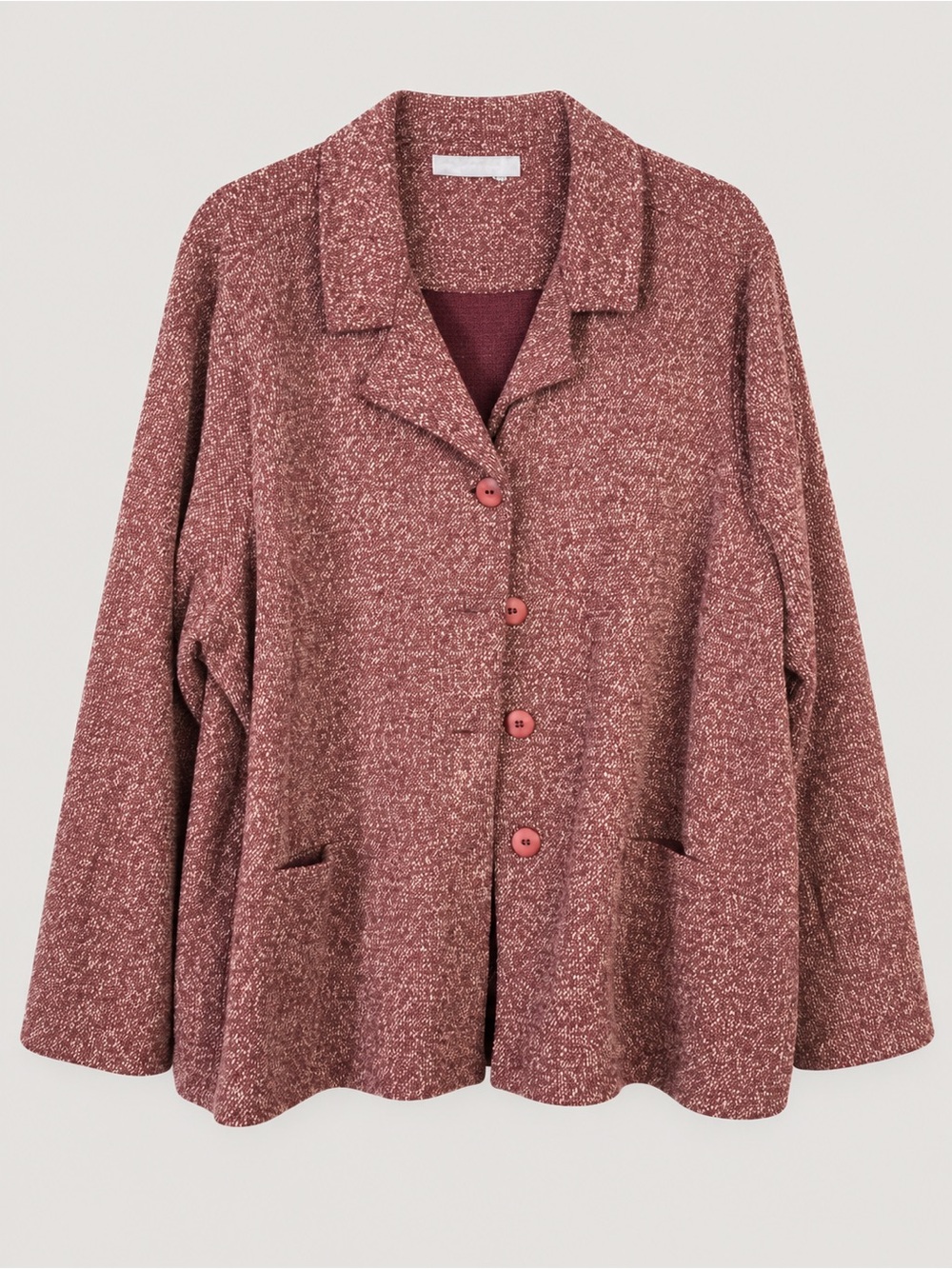 Modern Soul Bouclé Button-Front Jacket in Rose